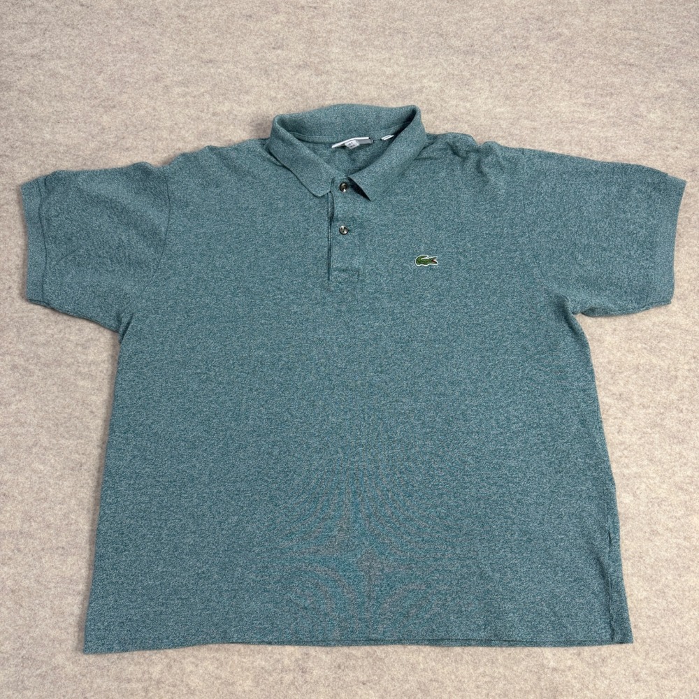 Lacoste Classic Fit Polo Shirt Mens XL Teal Green Heather Short Sleeve Pique